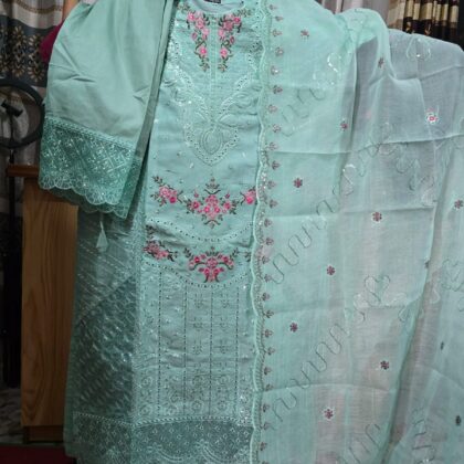 Fancy Sequence Cotton Three Piece