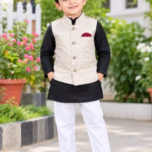 Kids Koti Panjabi 3-Piece Set